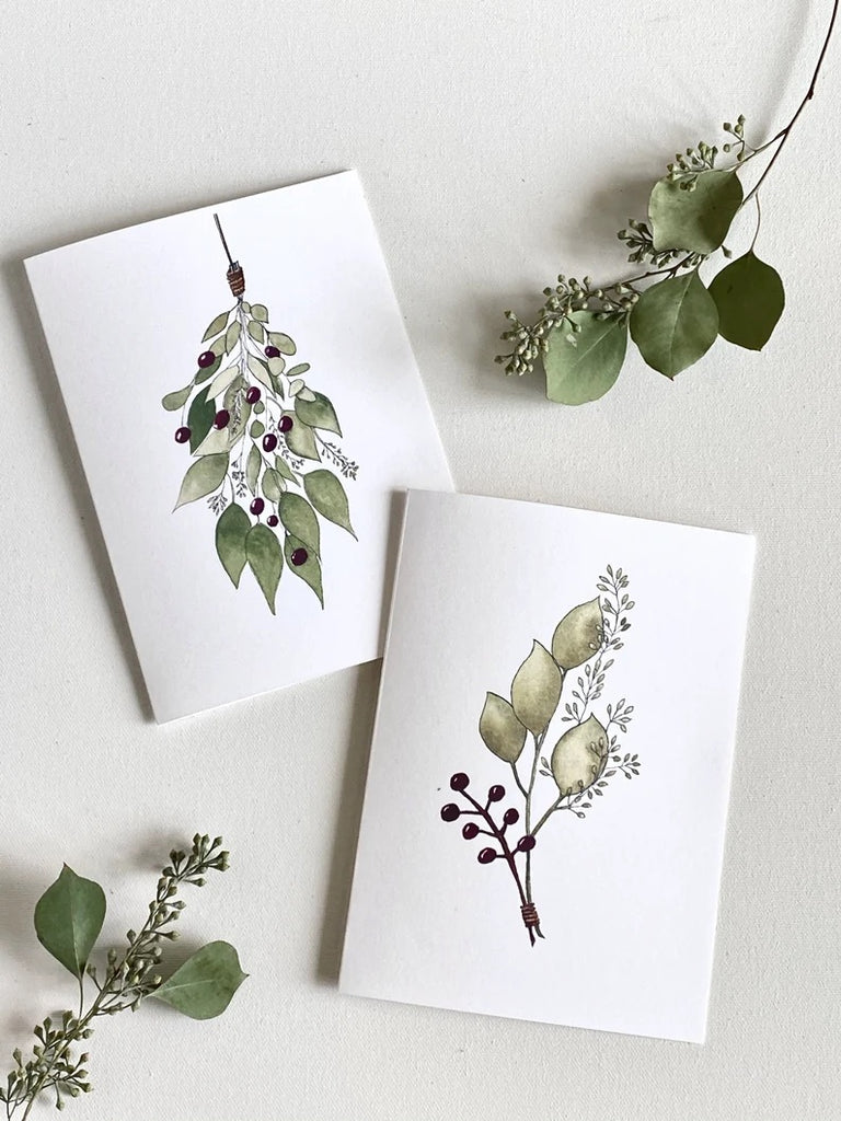 Botanical Christmas Cards -  set of 2